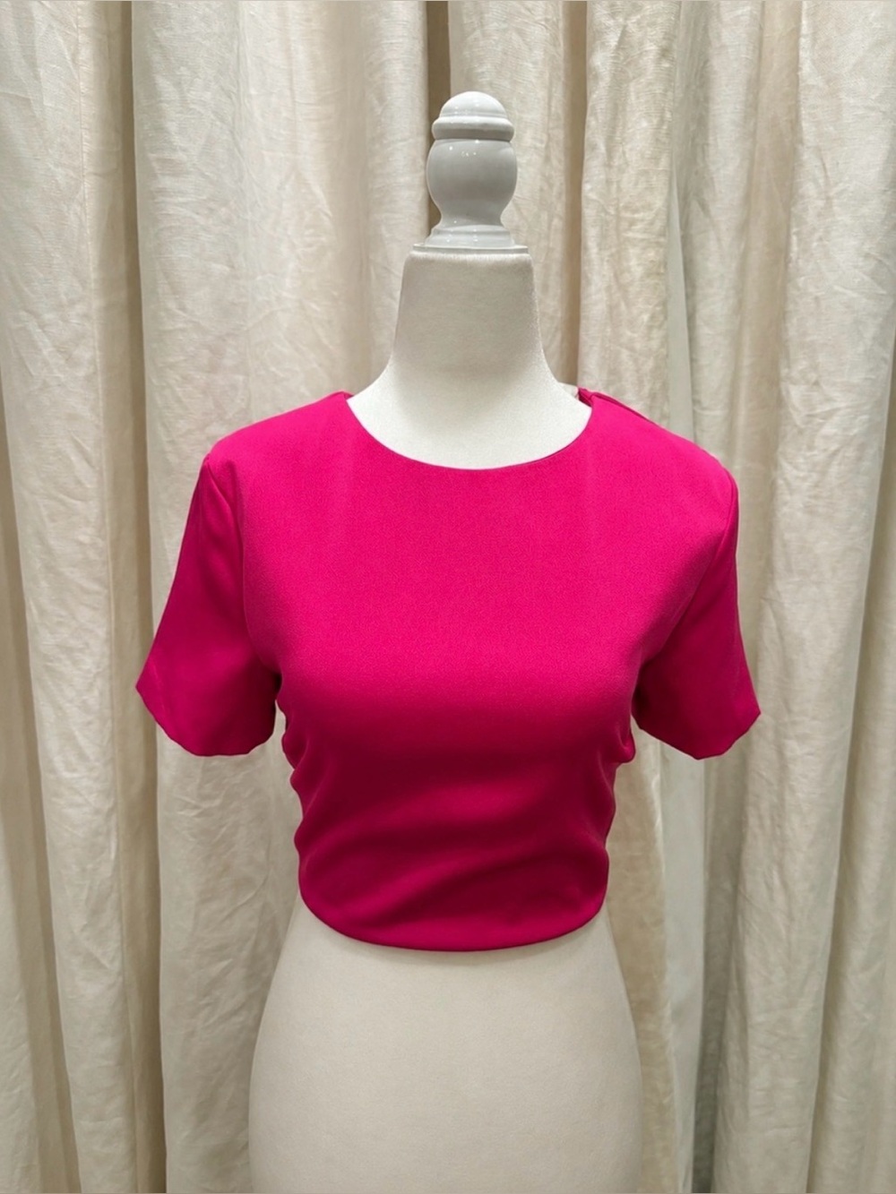 DO+BE Hot Pink Lace-Up Back Crop Top Dress